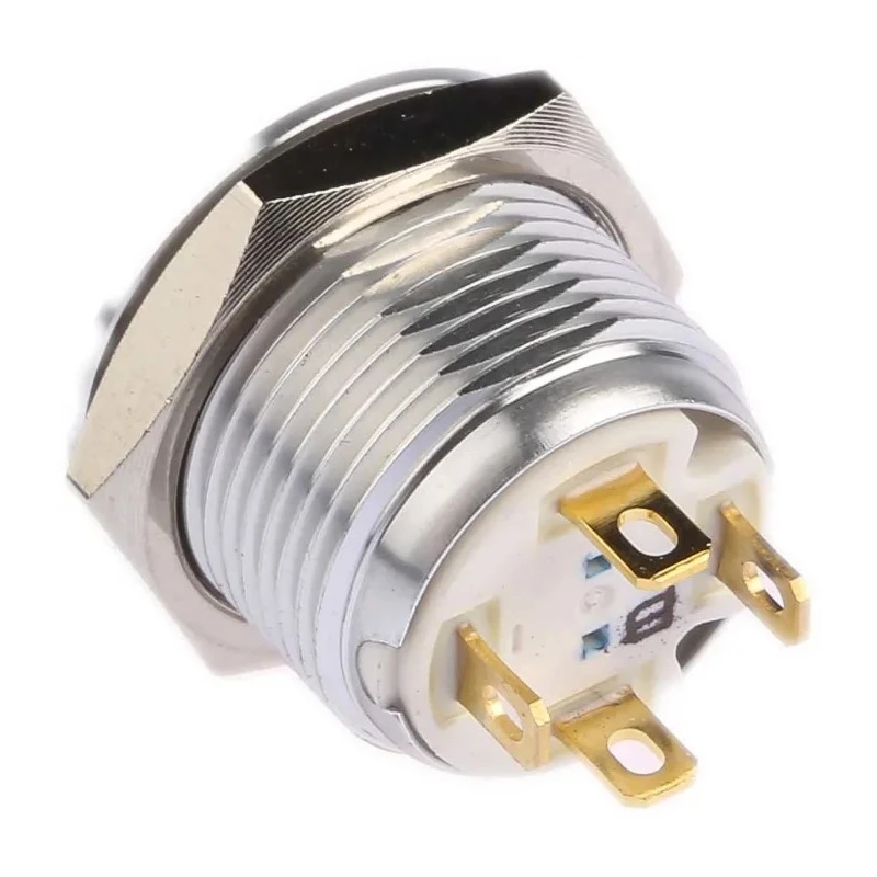TE Connectivity Series Illuminated Push Button Switch, Momentary, Panel Mount, 16 mm Cutout, SPST, Blue LED, IP67, 36 V AV16