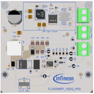 Infineon Evaluation Board TLD5099EP-VB2G EVALK Boost Controller for Medium Power Application TLD5099EPVB2GEVALKTOBO1