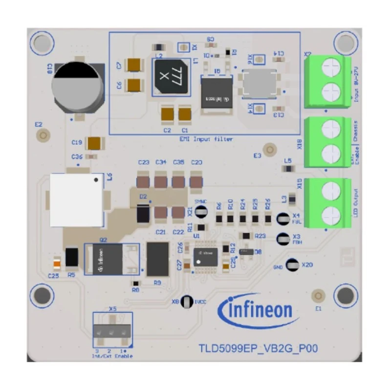 Infineon Evaluation Board TLD5099EP-VB2G EVALK Boost Controller for Medium Power Application TLD5099EPVB2GEVALKTOBO1