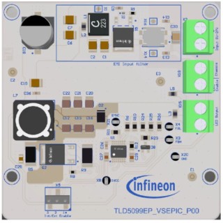 Infineon TLD5099EP-VSEPIC Evaluation Boost Controller Board for SEPIC Topology, 12W, Voltage-Mode TLD5099EPVSEPICEVALTOBO1