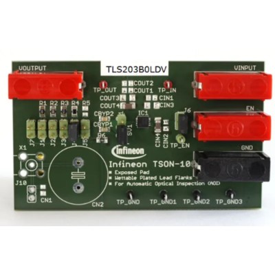 Infineon Evaluation Board LDO Voltage Regulator for TLS203B0 with 300mA Output, Low Noise, 270mV Dropout TLS203B0LDV