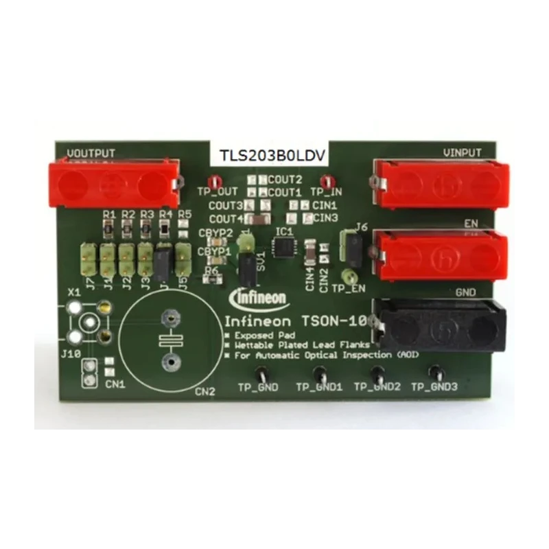 Infineon Evaluation Board LDO Voltage Regulator for TLS203B0 with 300mA Output, Low Noise, 270mV Dropout TLS203B0LDV