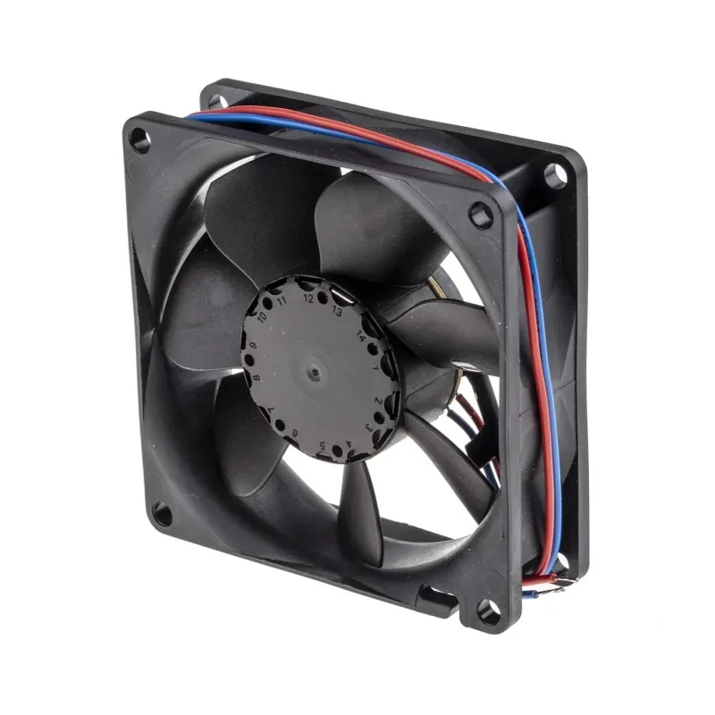 ebm-papst 8400 N Series Compact 12V DC Axial Fan, 45 m³/h Air Flow, 2050 RPM, 900 mW Power, IP68 80x80x25 mm 