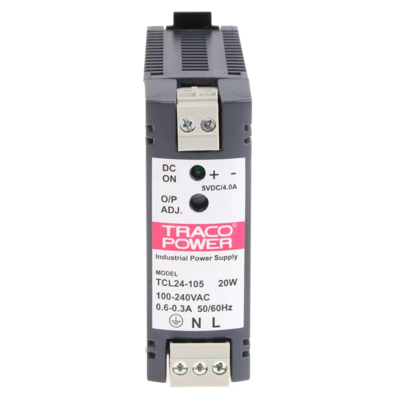 TRACOPOWER TCL Switched Mode DIN Rail Power Supply 1 Phase 85V AC/375V DC Input 5.25V DC 4A 20W TCL 024-105