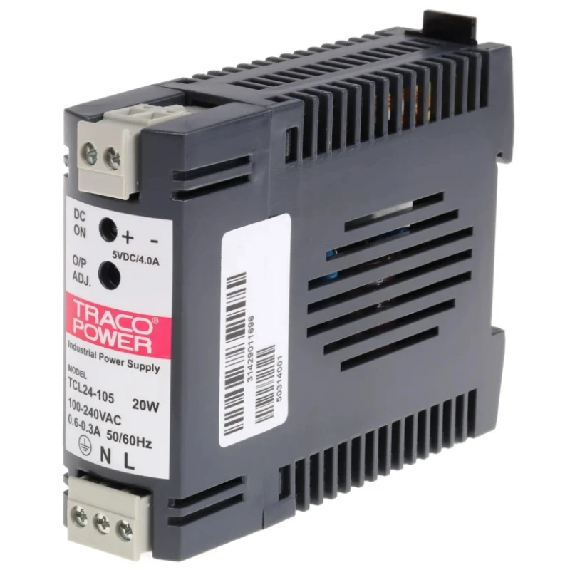 TRACOPOWER TCL Switched Mode DIN Rail Power Supply 1 Phase 85V AC/375V DC Input 5.25V DC 4A 20W TCL 024-105