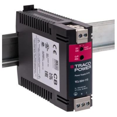 TRACOPOWER TCL Switched Mode DIN Rail Power Supply 1 Phase AC/DC Input 85V-264V AC, 85V-375V DC 24W 15V DC, 2A TCL 024-112