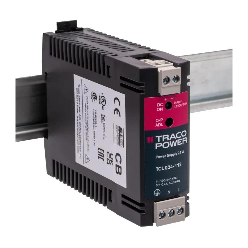TRACOPOWER TCL Switched Mode DIN Rail Power Supply 1 Phase AC/DC Input 85V-264V AC, 85V-375V DC 24W 15V DC, 2A TCL 024-112