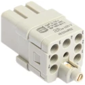 HARTING Heavy Duty Power Connector Insert 10A Han Q Series Female 8 Contacts 09120073101
