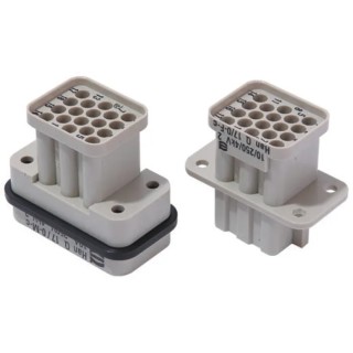 HARTING Heavy Duty Power Connector Insert 10A 17 Contacts Han Q Series Male 09120173001