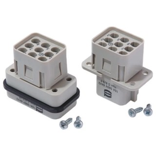 HARTING Heavy Duty Power Connector Insert 16A, Han Q Series Female 9 Contacts 09120083101