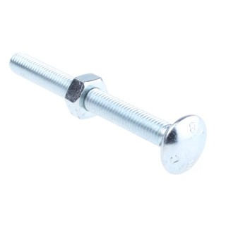RS PRO Bright Zinc Steel Coach Bolt M10 x 100 mm, Square Neck, Grade 4.8, Metric Thread 512-1130