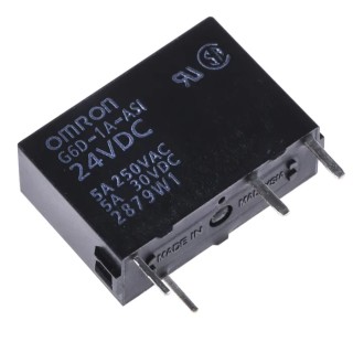 Omron DIN Rail Power Relay 24V DC Coil 5A Switching Current SPST G6D-1A-ASI DC24