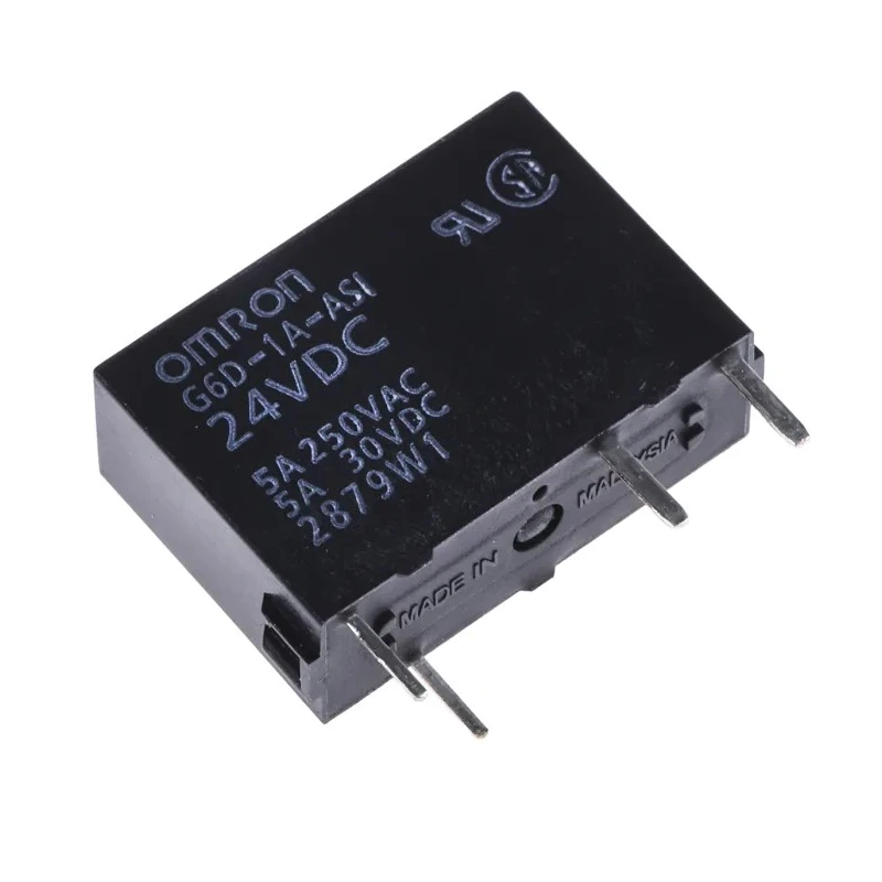 Omron DIN Rail Power Relay 24V DC Coil 5A Switching Current SPST G6D-1A-ASI DC24