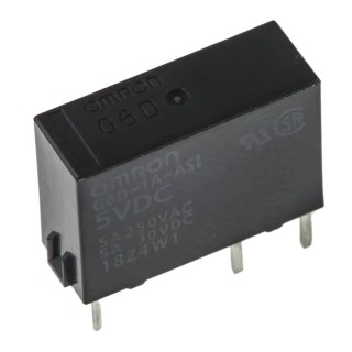 Omron DIN Rail Power Relay 5V DC Coil 5A Switching Current SPST G6D-1A-ASI DC5