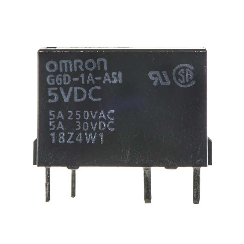 Omron DIN Rail Power Relay 5V DC Coil 5A Switching Current SPST G6D-1A-ASI DC5