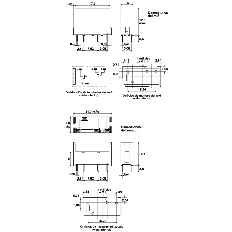 Omron DIN Rail Power Relay 5V DC Coil 5A Switching Current SPST G6D-1A-ASI DC5