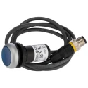 Eaton C22 Series Illuminated Push Button Switch Panel Mount Blue SPST 24V ac/dc 29.7mm Diameter 181298 C22-DL-B-K10-24-P5