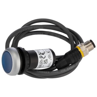 Eaton C22 Series Illuminated Push Button Switch Panel Mount Blue SPST 24V ac/dc 29.7mm Diameter 181298 C22-DL-B-K10-24-P5