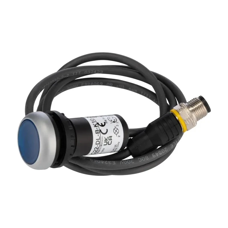 Eaton C22 Series Illuminated Push Button Switch Panel Mount Blue SPST 24V ac/dc 29.7mm Diameter 181298 C22-DL-B-K10-24-P5