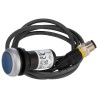 Eaton C22 Series Illuminated Push Button Switch Panel Mount Blue SPST 24V ac/dc 29.7mm Diameter 181298 C22-DL-B-K10-24-P5