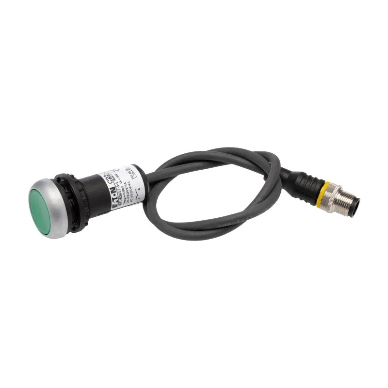 Eaton C22 Series Illuminated Push Button Actuator, Panel Mount, 22 mm Cutout Green, 1 NO, IP67 181625 C22-DL-G-K10-24-P3
