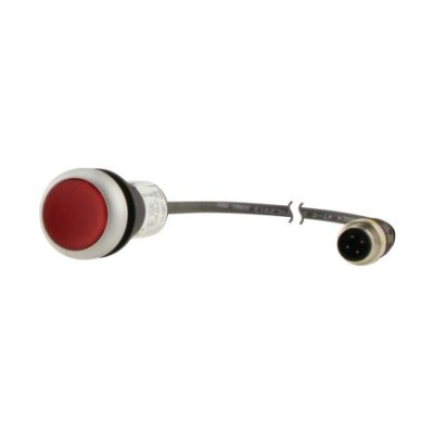 Eaton C22 Series Illuminated Push Button Actuator, Panel Mount, 22mm Cutout, Red, SPST, IP67 181626 C22-DL-R-K01-24-P3