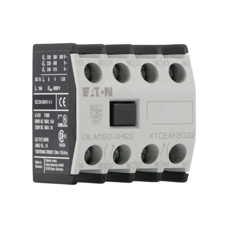Eaton Auxiliary Contact 4 Contact 2 NC/2 NO Front Fixing 16 A 220 V DC 500 V AC 277950 DILM150-XHI22