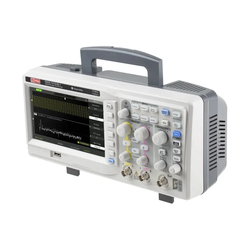 RS PRO 70 MHz Bench Digital Storage Oscilloscope, 2 Channels, USB, TFT LCD RSDS1000CML+ Series 123-6436