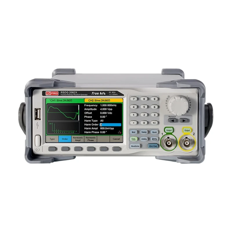 RS PRO Arbitrary Waveform Generator 80 MHz Max, 2-Channel, 1 Hz Min 123-6461