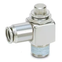 SMC AS220 Series Stainless Steel Speed Controller, Inlet Male Threaded M5, Outlet Female Push-in R 6 mm AS220