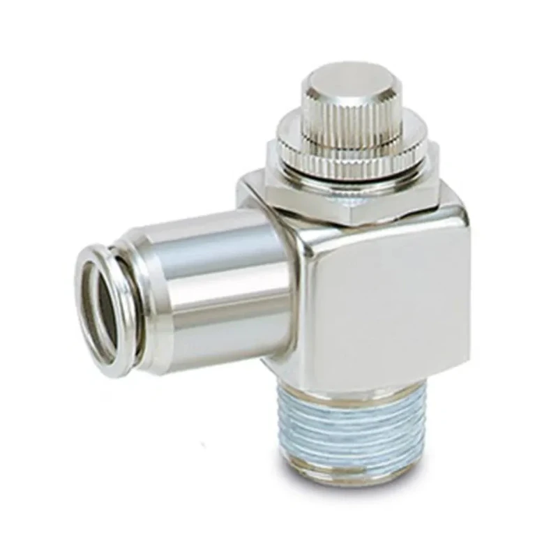 SMC AS220 Series Stainless Steel Speed Controller, Inlet Male Threaded M5, Outlet Female Push-in R 6 mm AS220