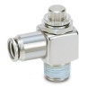 SMC AS220 Series Stainless Steel Speed Controller, Inlet Male Threaded M5, Outlet Female Push-in R 6 mm AS220