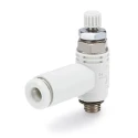 SMC Speed Exhaust Controller with Built-in Silencer Brass Threaded 1/4 in Ports Maximum Pressure 1 Mpa ASV510F-02-10S