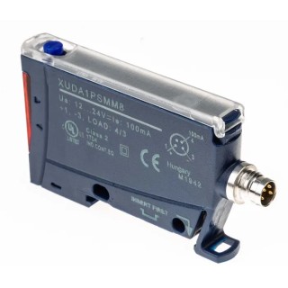 Telemecanique Sensors Plastic Fibre Optic Sensor PNP Output IP65 24V dc XUDA1PSMM8