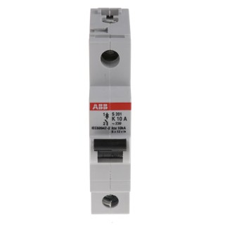 ABB System Pro M Compact Miniature Circuit Breaker 1-Pole 10A Type K 253V AC 72V DC 6kA Breaking 2CDS251001R0427 S201-K10