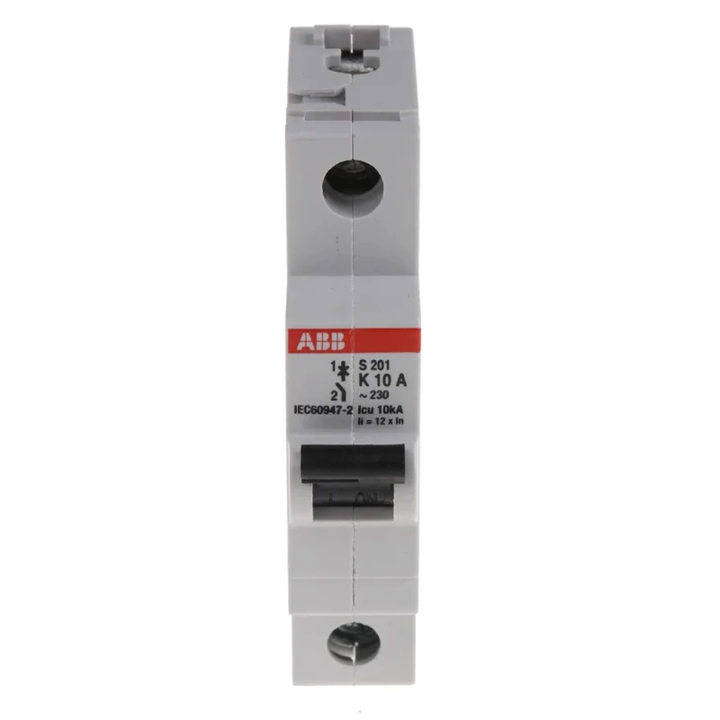ABB System Pro M Compact Miniature Circuit Breaker 1-Pole 10A Type K 253V AC 72V DC 6kA Breaking 2CDS251001R0427 S201-K10