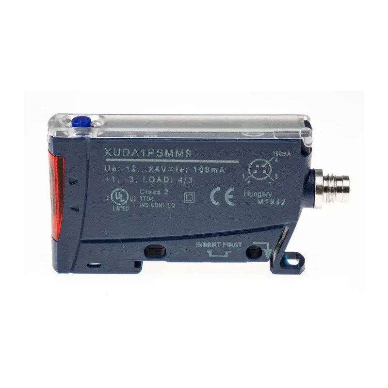 Telemecanique Sensors Plastic Fibre Optic Sensor PNP Output IP65 24V dc XUDA1PSMM8