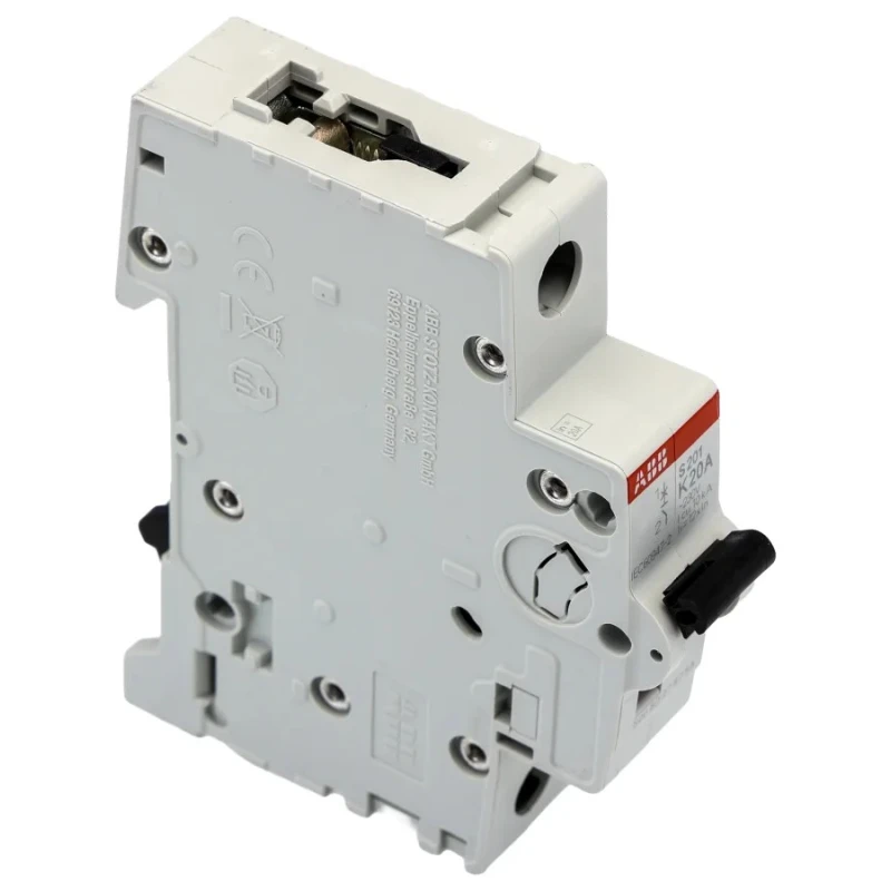 ABB System Pro M Compact Miniature Circuit Breaker, 1-Pole, 20A, Type K, 253V AC, 72V DC, 6kA 2CDS251001R0487 S201-K20