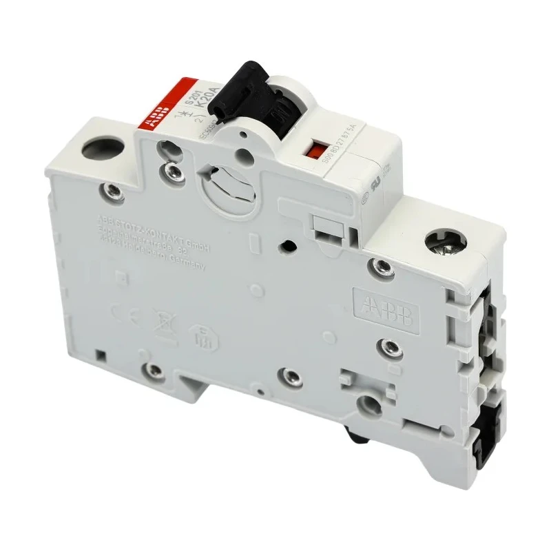 ABB System Pro M Compact Miniature Circuit Breaker, 1-Pole, 20A, Type K, 253V AC, 72V DC, 6kA 2CDS251001R0487 S201-K20