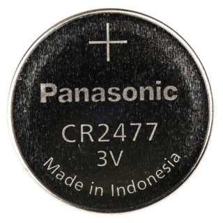 Panasonic Lithium Manganese Dioxide Button Battery 3 V, 1 Ah, 24.5 mm Diameter CR2477