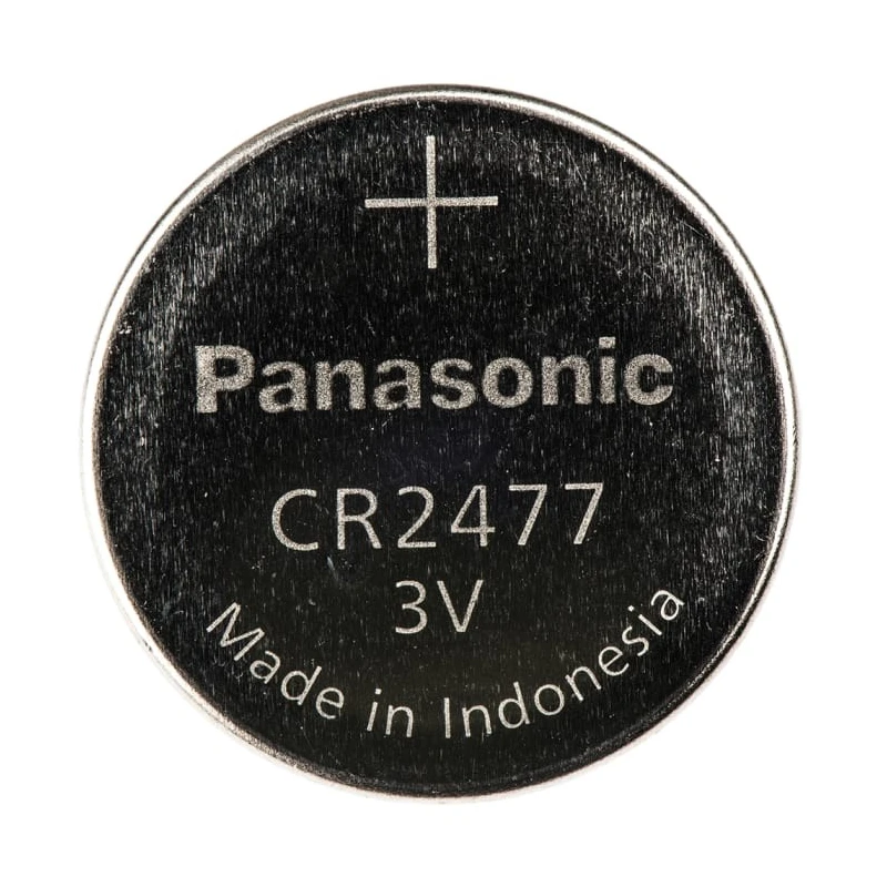 Panasonic Lithium Manganese Dioxide Button Battery 3 V, 1 Ah, 24.5 mm Diameter CR2477