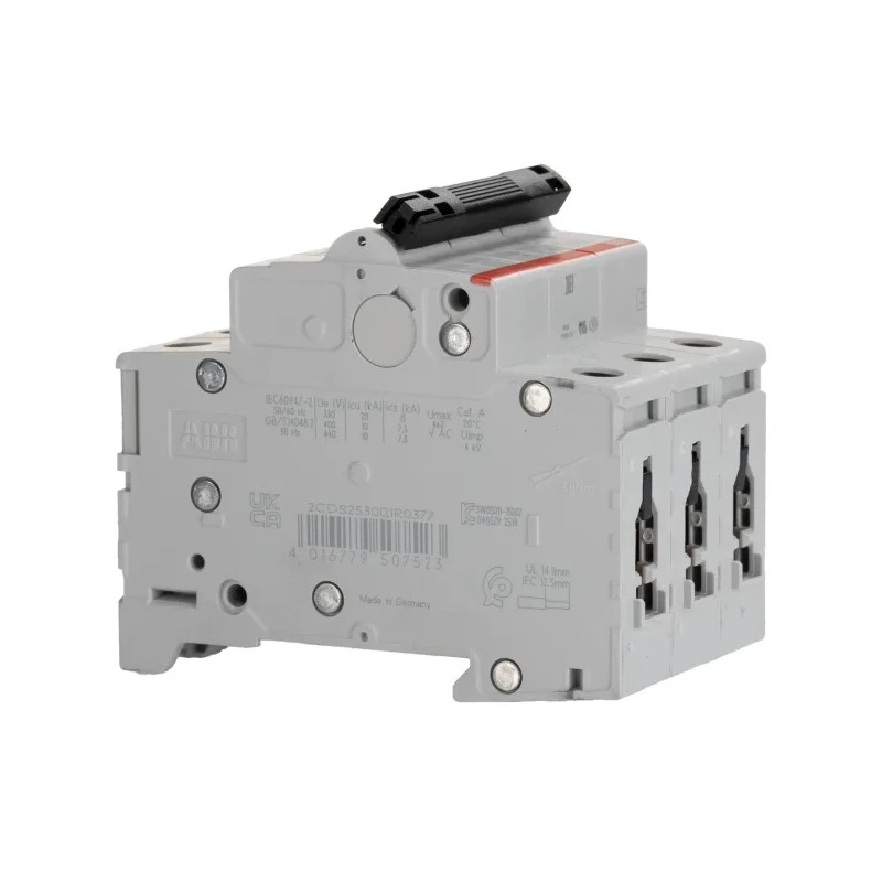 ABB System Pro M Compact S200 Miniature Circuit Breaker 3-Pole 6A Type K 440V AC 110V DC 20 kA 2CDS253001R0377 S203-K6