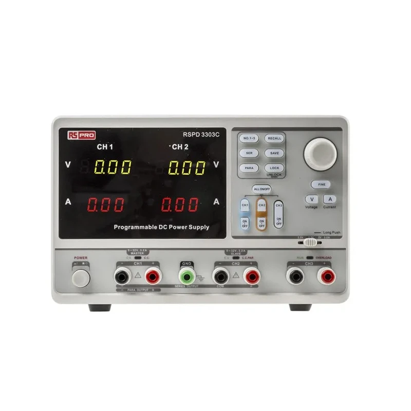 RS PRO Digital Bench Power Supply 3-Output 0 V AC to 32V 220 W 3.2 A Max 123-6467