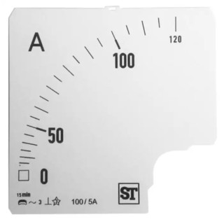 Sifam Tinsley Meter Scale for Use with 96 x 96 Analogue Panel Ammeter BI94-00D1-0001 0/100/120A