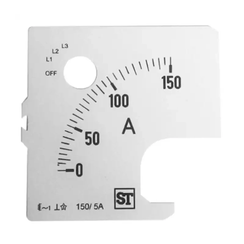 Sifam Tinsley Meter Scale Accessory for 72 x 72 Analogue Panel Ammeter SS74-00D1-0001 0/150A