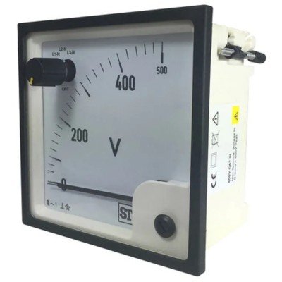 Sifam Tinsley Analogue Voltmeter AC, 68 mm Cutout Height and Width, SS74 Series SS74