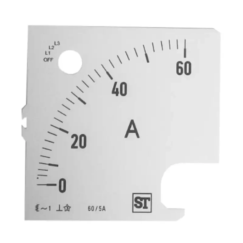 Sifam Tinsley Meter Scale for Use with 96 x 96 Analogue Panel Ammeter SS94-00D1-0001 0/60A