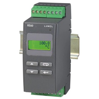 Lumel RE60 DIN Rail PID Temperature Controller 1 Input, 3 Output Relay 230V AC On-Off RE60