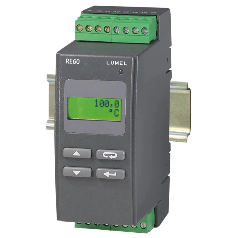 Lumel RE60 DIN Rail PID Temperature Controller 1 Input, 3 Output Relay 230V AC On-Off RE60