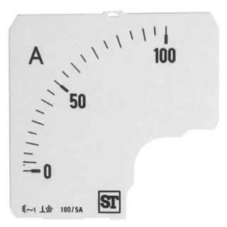 Sifam Tinsley Meter Scale for Use with 72 x 72 Analogue Panel Ammeter EQ74-00D1-0001 0/100A